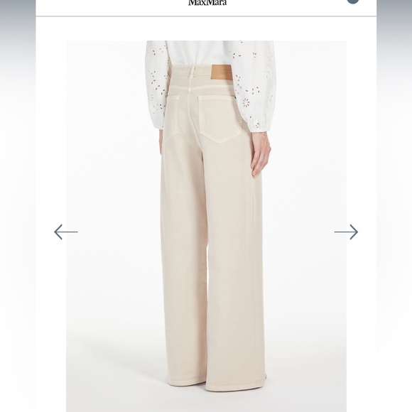 $295 Weekend Maxmara COTTON DRILL WIDE-LEG
TROUSERS size 10 color sand NWT - Picture 4 of 7